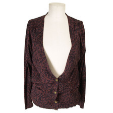 Marc by Marc Jacobs Leopard Print Cardigan / Maroon