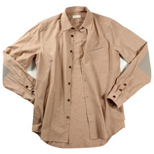 Folk Print Elbow Shirt / Brown