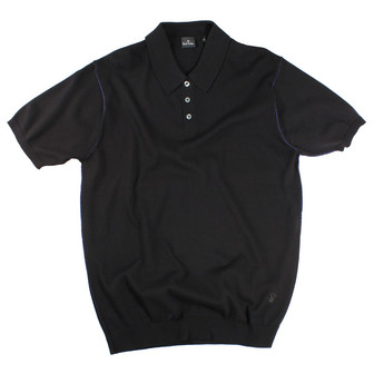 PS Paul Smith Black Short Sleeve Knitted Polo