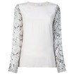 Equipment Snakeskin Trim Top / Fawn