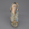 DVF Zia Snakeskin Sandal / Grey