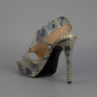 DVF Zia Snakeskin Sandal / Grey