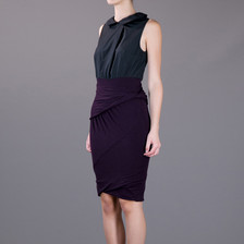 Carven Contrast Jersey Dress / Wine
