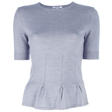 Carven Peplum Knit Top / Blue