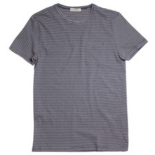 Oliver Spencer 2 by 2 Stripe T-Shirt / Navy