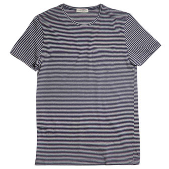 Oliver Spencer 2 by 2 Stripe T-Shirt / Navy