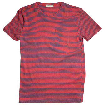 Oliver Spencer 2 by 2 Stripe T-Shirt / Red