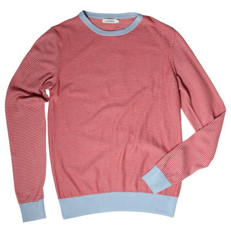 J Lindeberg Melton Stripe Sweatshirt / Sky Blue