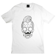 Sugarskull Quiff Skull T-Shirt / White