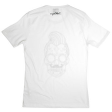 Sugarskull Quiff Skull T-Shirt / White