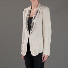 Hoss Intropia Sequin Collar Jacket / Ivory